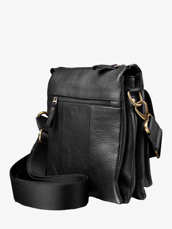 Сумка мужская Baggins 0108 фл.черная Сумка мужская Baggins 0108 фл.черная