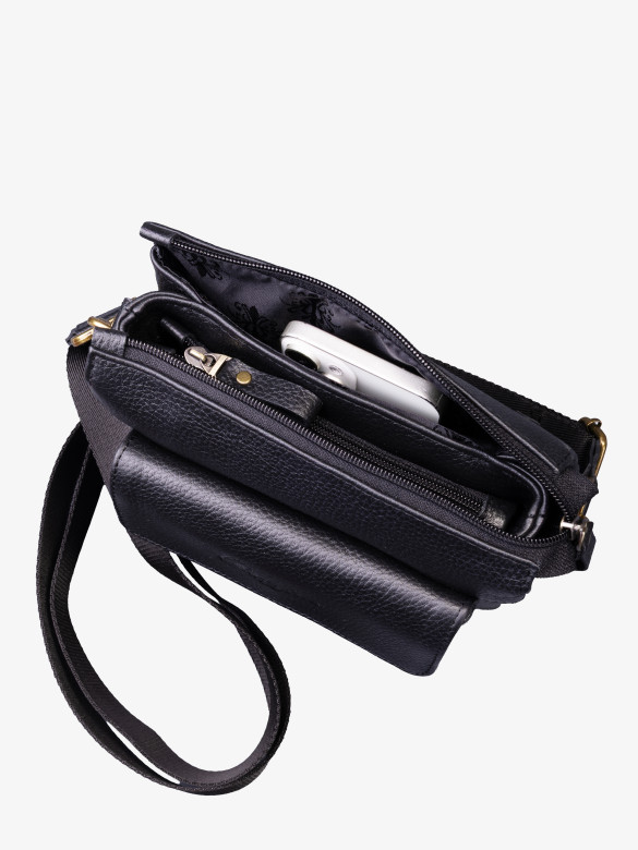 Сумка мужская Baggins 0108 фл.черная Сумка мужская Baggins 0108 фл.черная