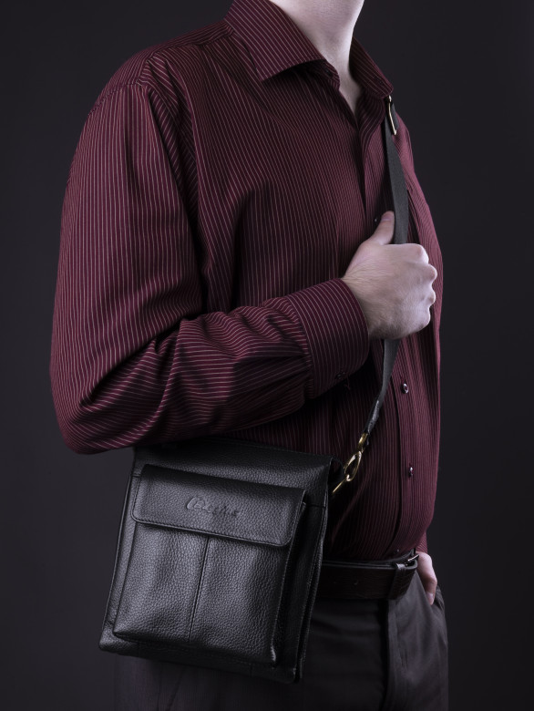 Сумка мужская Baggins 0108 фл.черная Сумка мужская Baggins 0108 фл.черная