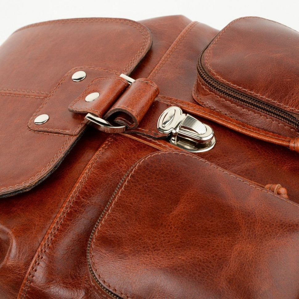 Кожаный рюкзак RHino 16-04 коричневый винтаж