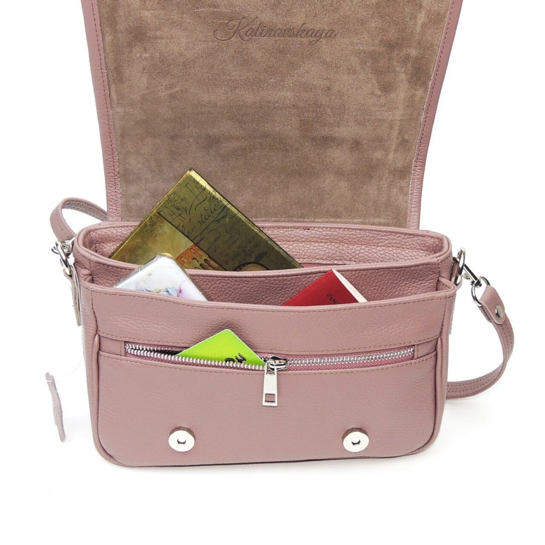 Сумка женская Natalia Kalinovskaya, "София" сирень с тиснением "Растение"