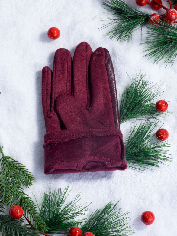 Перчатки женские HAVVS 6026 бордо