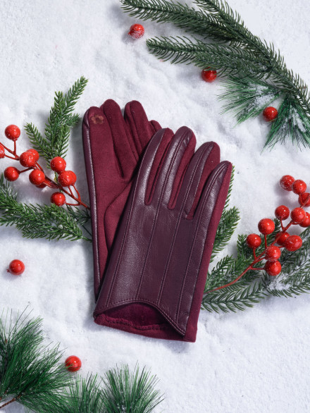 Перчатки женские HAVVS 6026 бордо