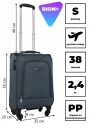 Чемодан для ручной клади Rion+, 454/4 серый 18"