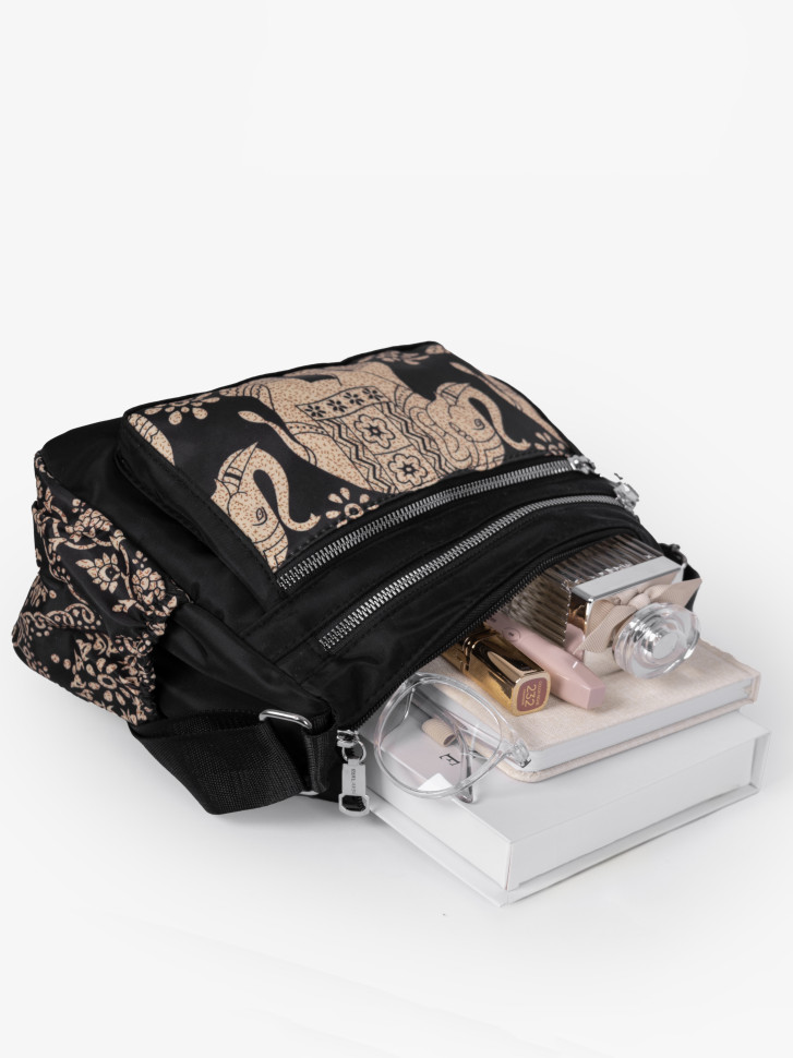 Сумка женская Ruilaisi, Б 1809 слон черная Сумка женская Ruilaisi, Б 1809 слон черная