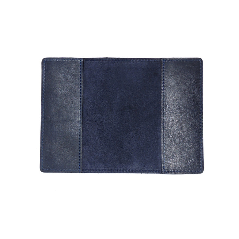 Обложка для паспорта кожаная Синий, Тигр