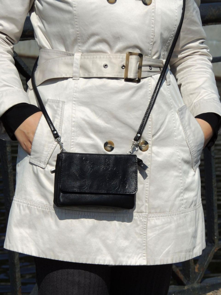 Женская сумочка кошелёк Natalia Kalinovskaya «Агата» Птица черная Женская сумочка кошелёк Natalia Kalinovskaya «Агата» Птица черная