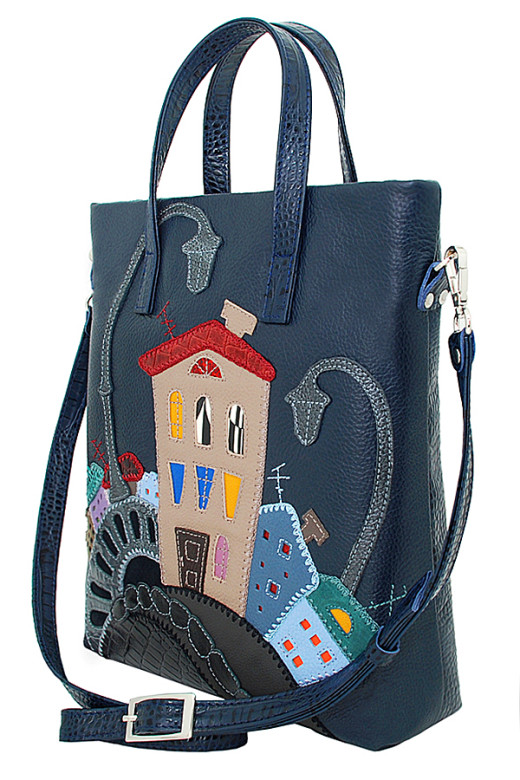 Сумка женская Protege, ДС-220-209 Город №23 синяя рептилия