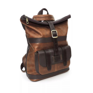 Кожаная сумка-рюкзак Natalia Kalinovskaya СР54 "Джейд" коричневая/тёмно-коричневая