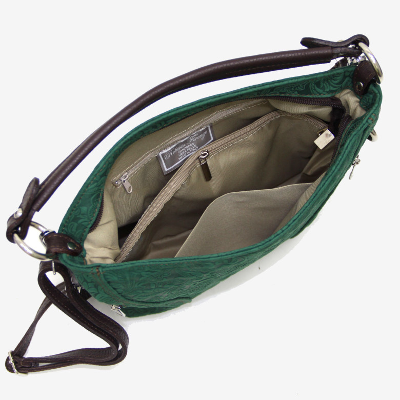 Сумка женская итальянская Roberta Firenze Арт209 dollaro зелёный/лимон