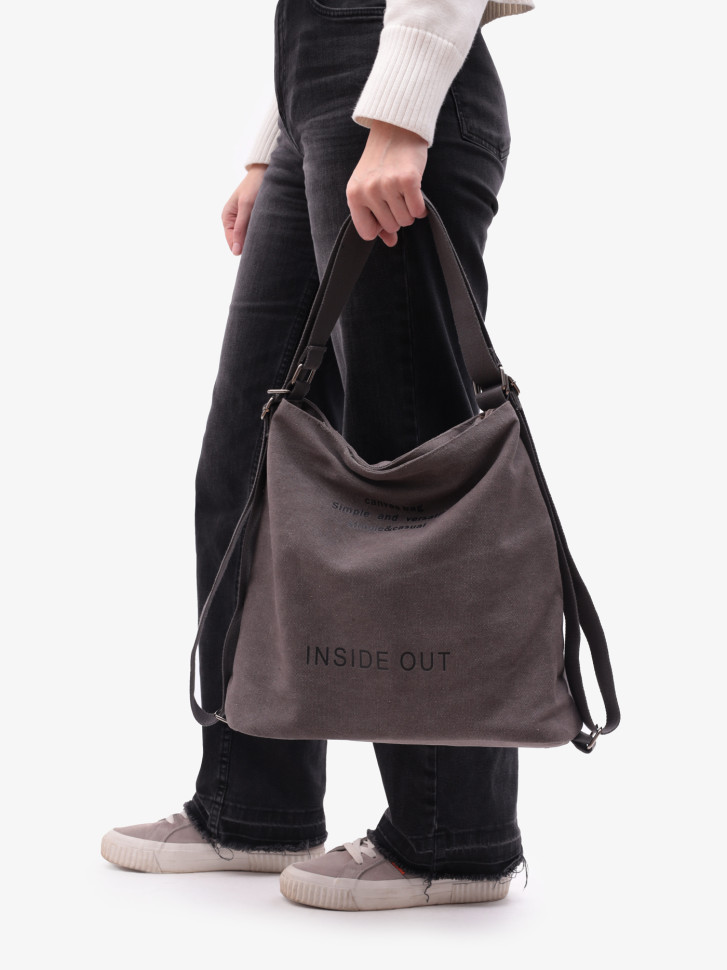 Сумка-рюкзак LanShaWan 761 серая Сумка-рюкзак LanShaWan 761 серая