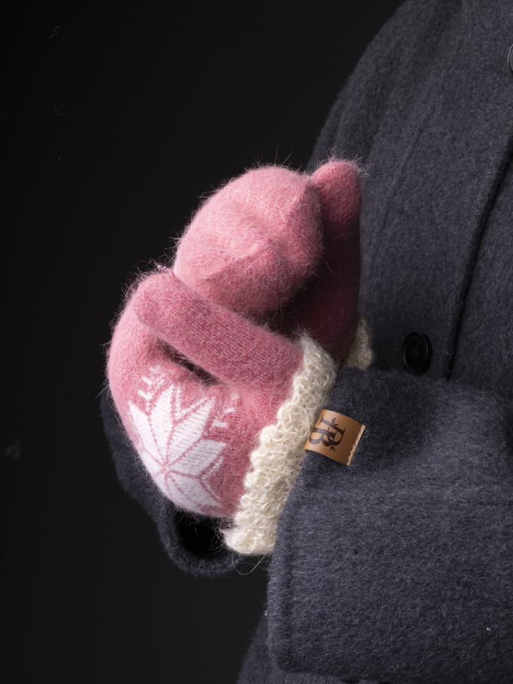 Варежки женские Корона 3046 т.розовые