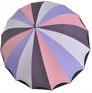 Зонт-трость Три Слона 2110 розовый/сирень, полуавтомат, 16 спиц