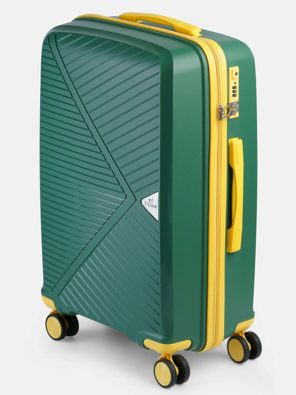 Чемодан L'Case, Lyon без расширения тёмно-зелёный