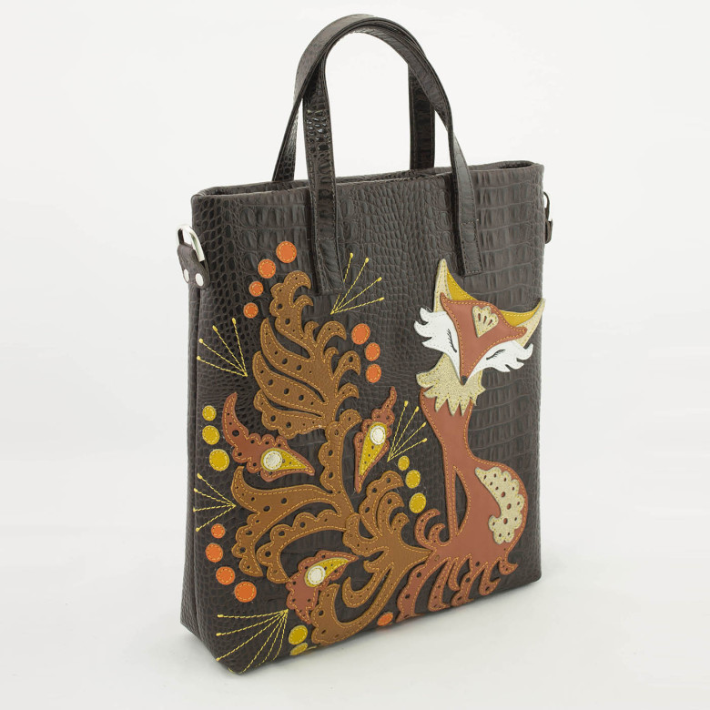 Сумка женская Protege, ДС-220-176 "Лиса №2" тёмно-коричневая рептилия Сумка женская Protege, ДС-220-176 "Лиса №2" тёмно-коричневая рептилия