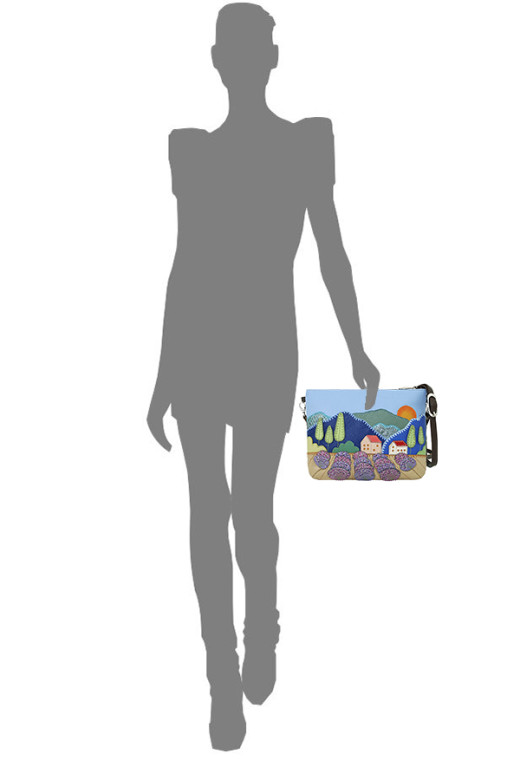 Сумка с аппликацией Protege, ДС-261-216 "Город №26"  мокко